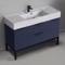 Modern Bathroom Vanity, Blue, 48